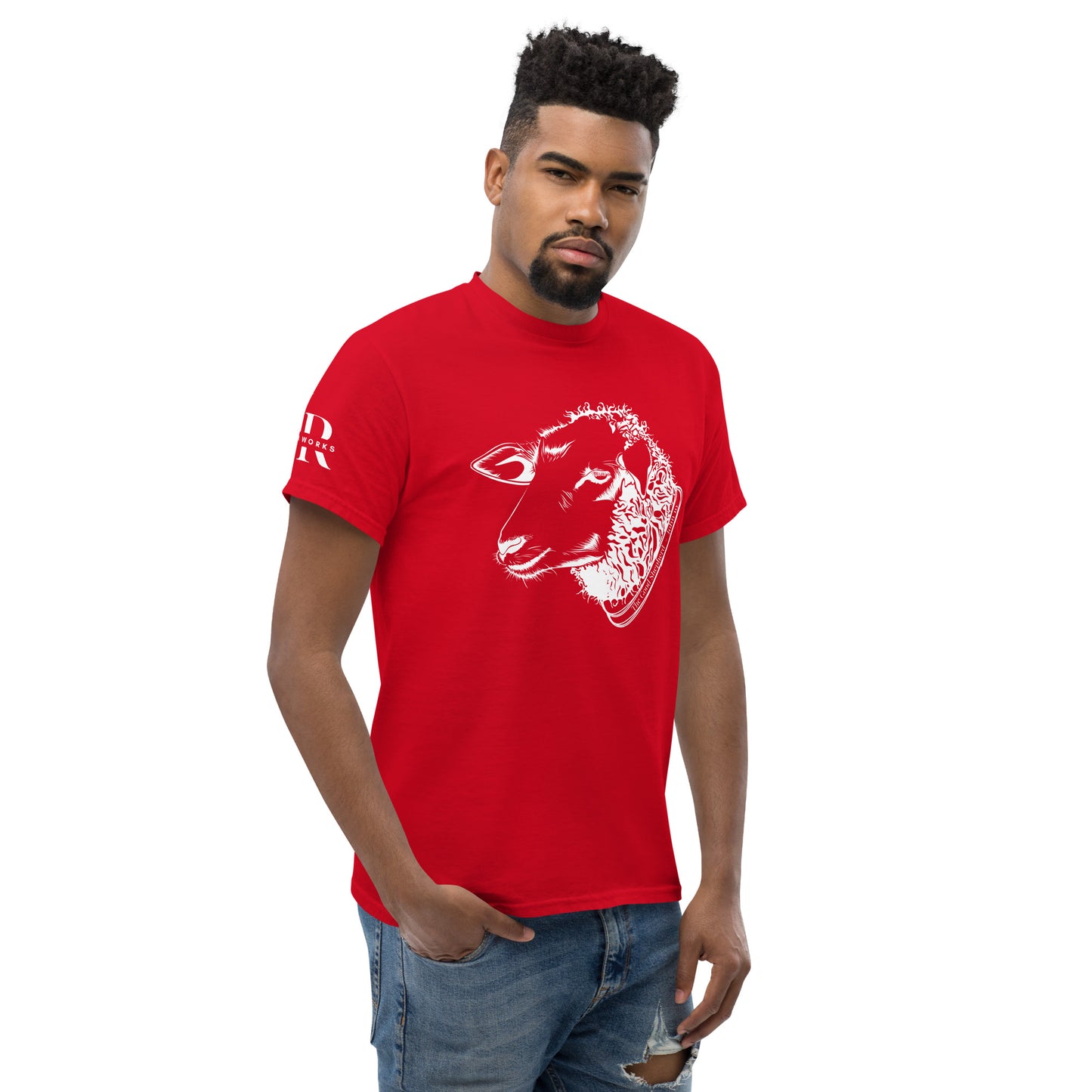 The Good Shepherd Men's classic tee W/White Print