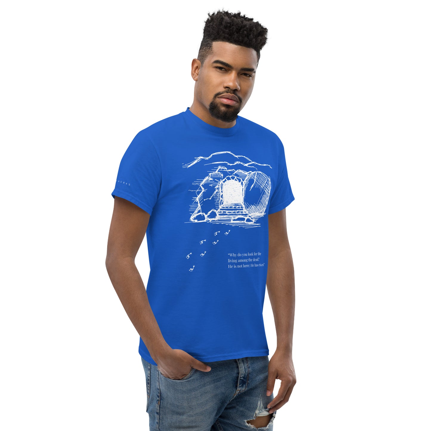 He Is Risen Men's classic tee W/White Print
