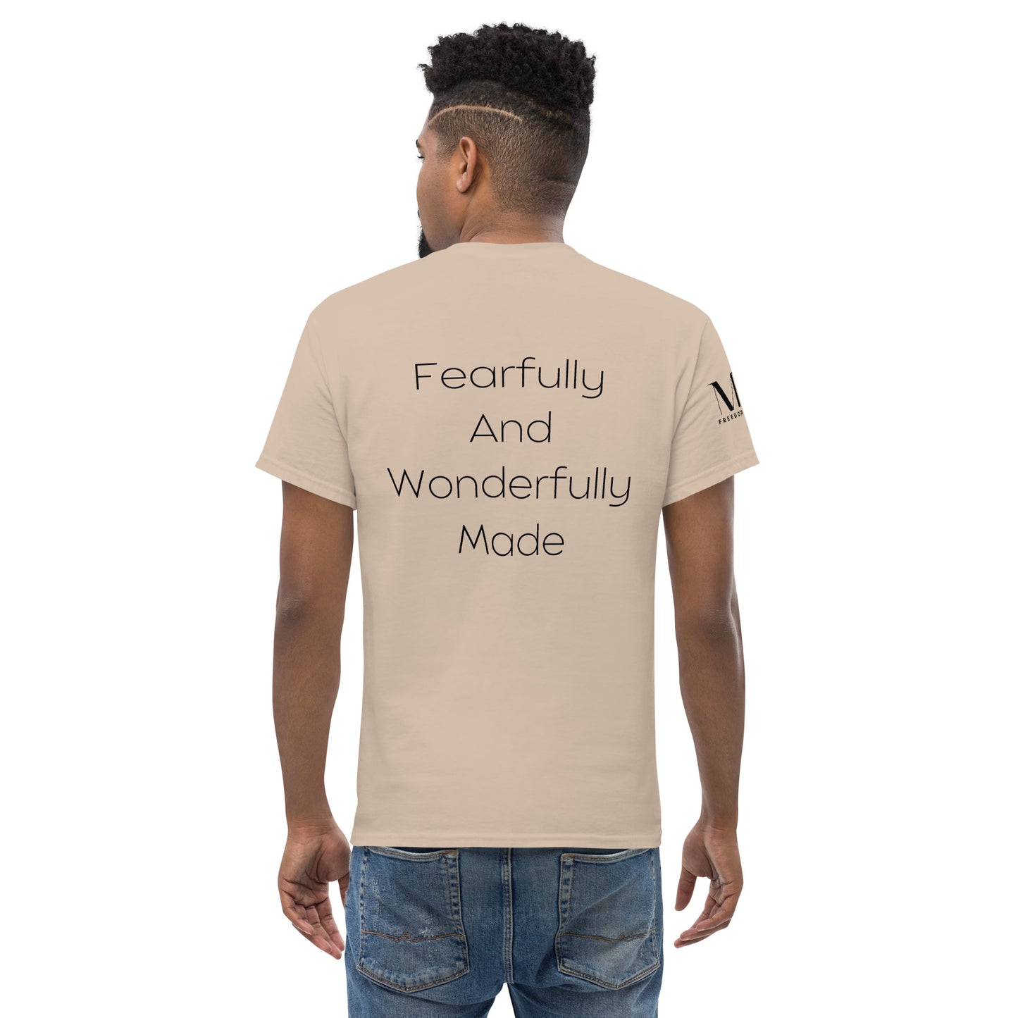 Fearfully And Wonderfully Made Men's classic tee W/Black Print