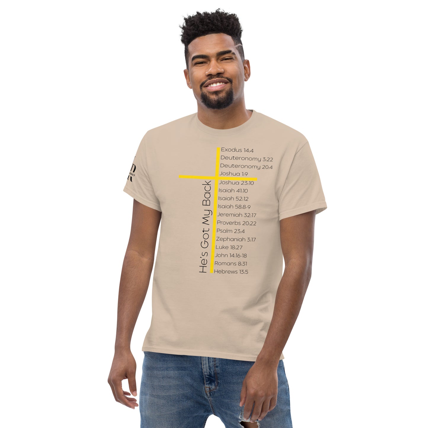 He's Got My Back Men's classic tee W/Black Print