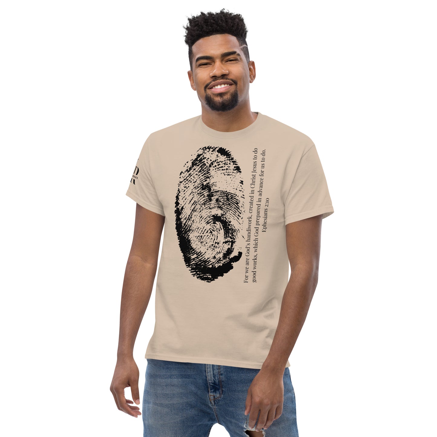 Fearfully And Wonderfully Made Men's classic tee W/Black Print