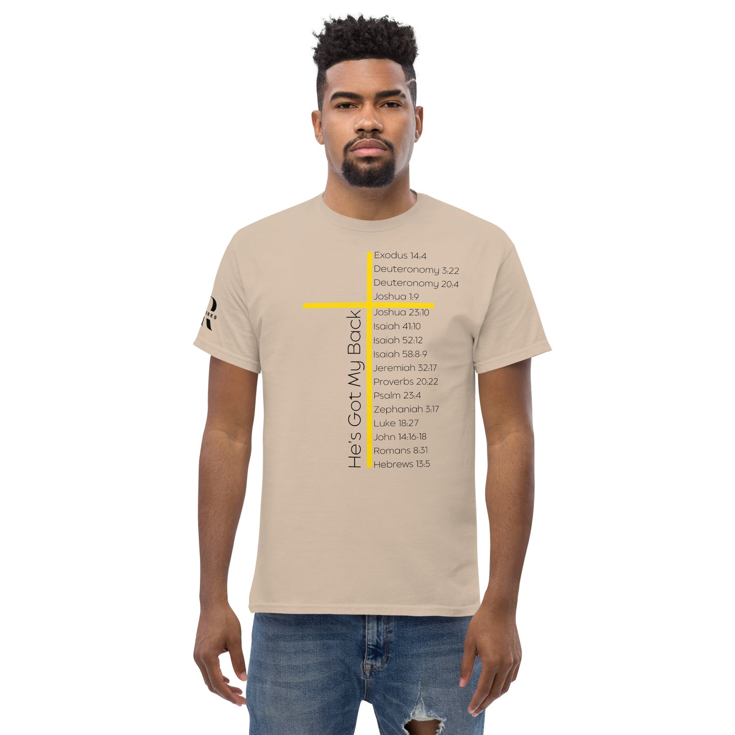 He's Got My Back Men's classic tee W/Black Print