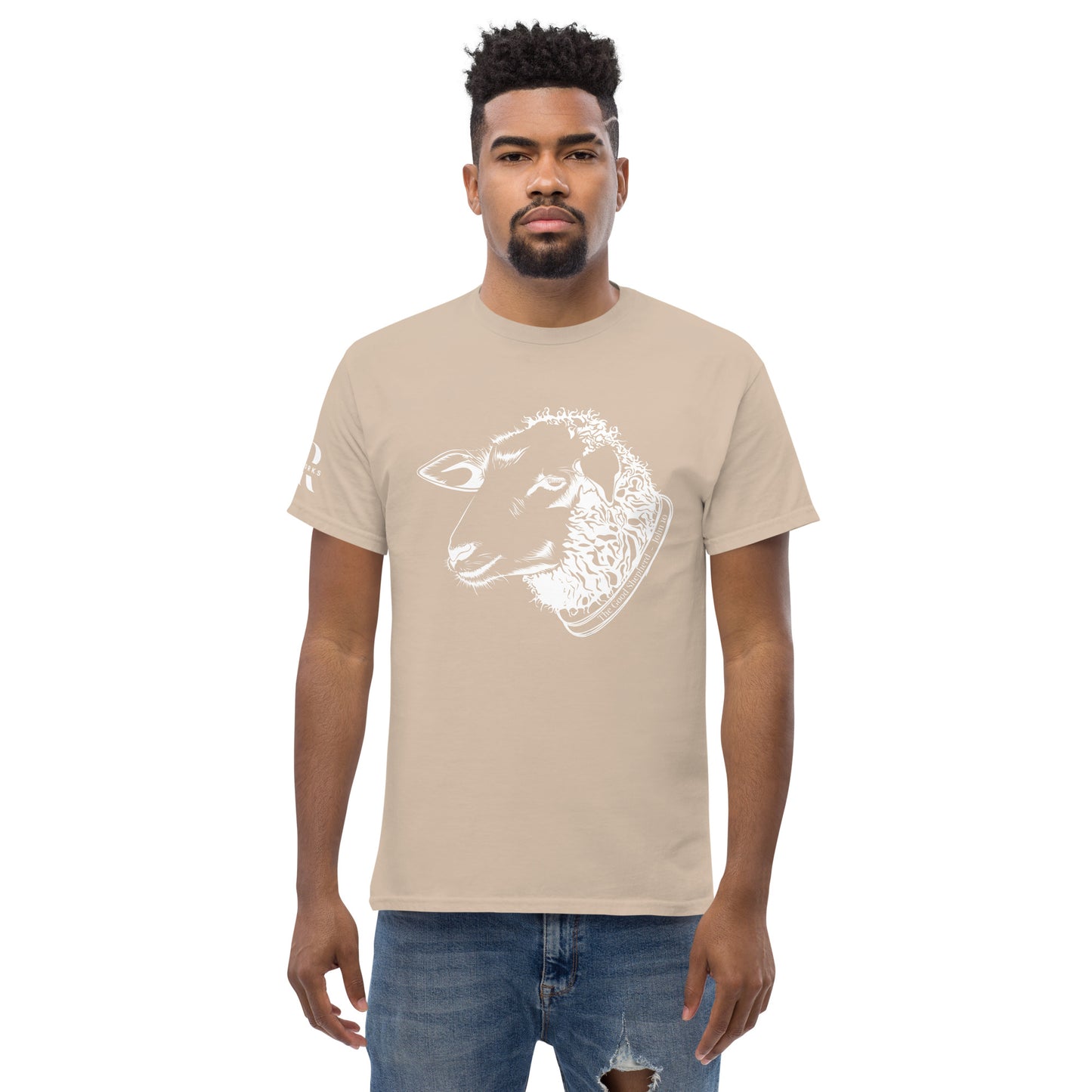 The Good Shepherd Men's classic tee W/White Print