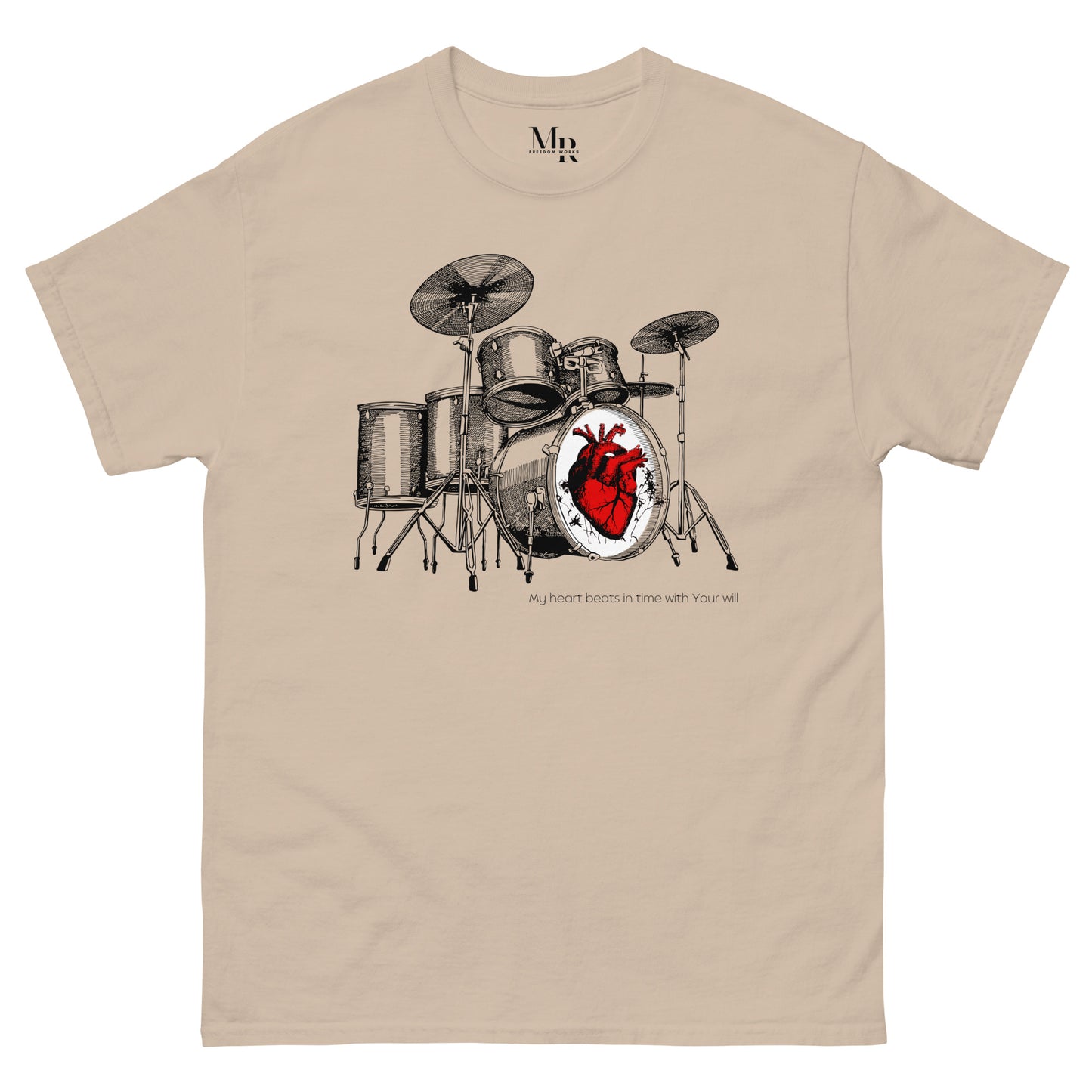 Heart Beats In Time Men's classic tee W/Black Print