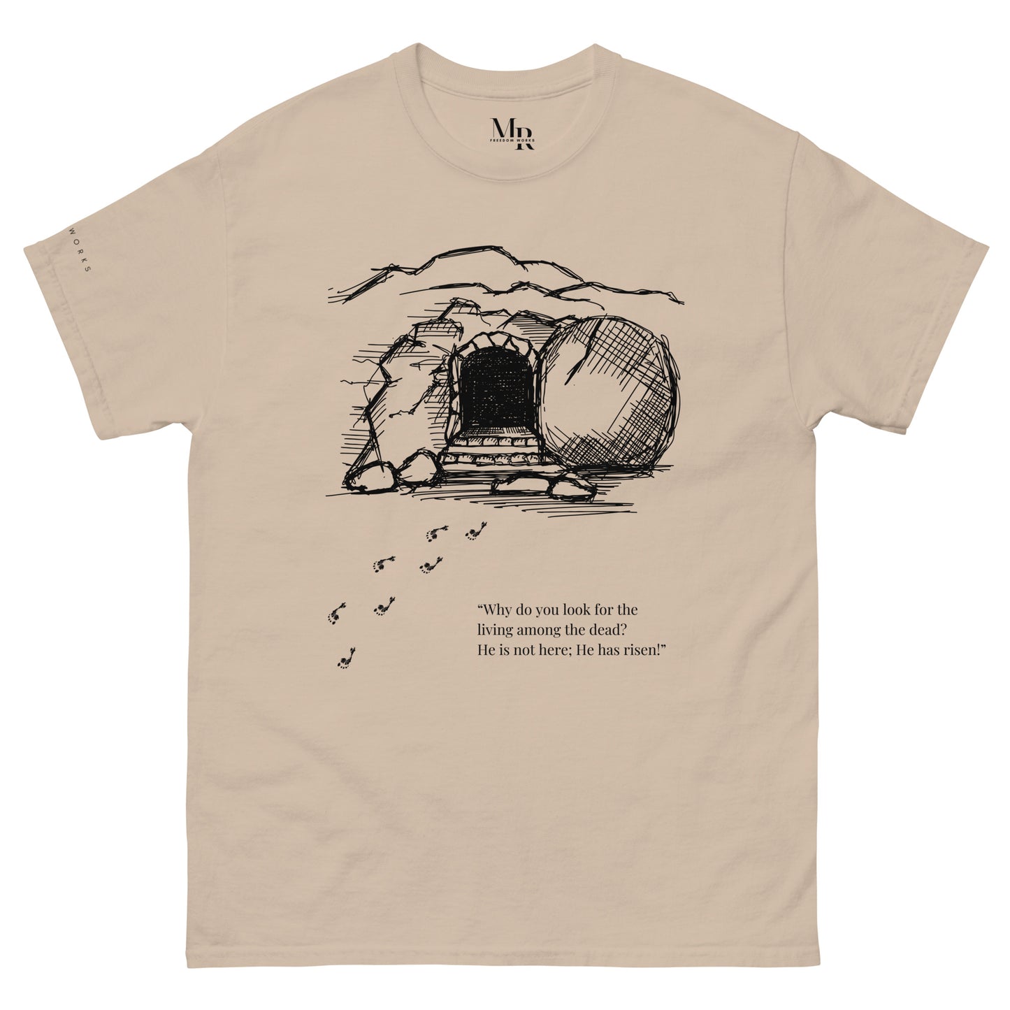 He Is Risen Men's classic tee W/Black Print