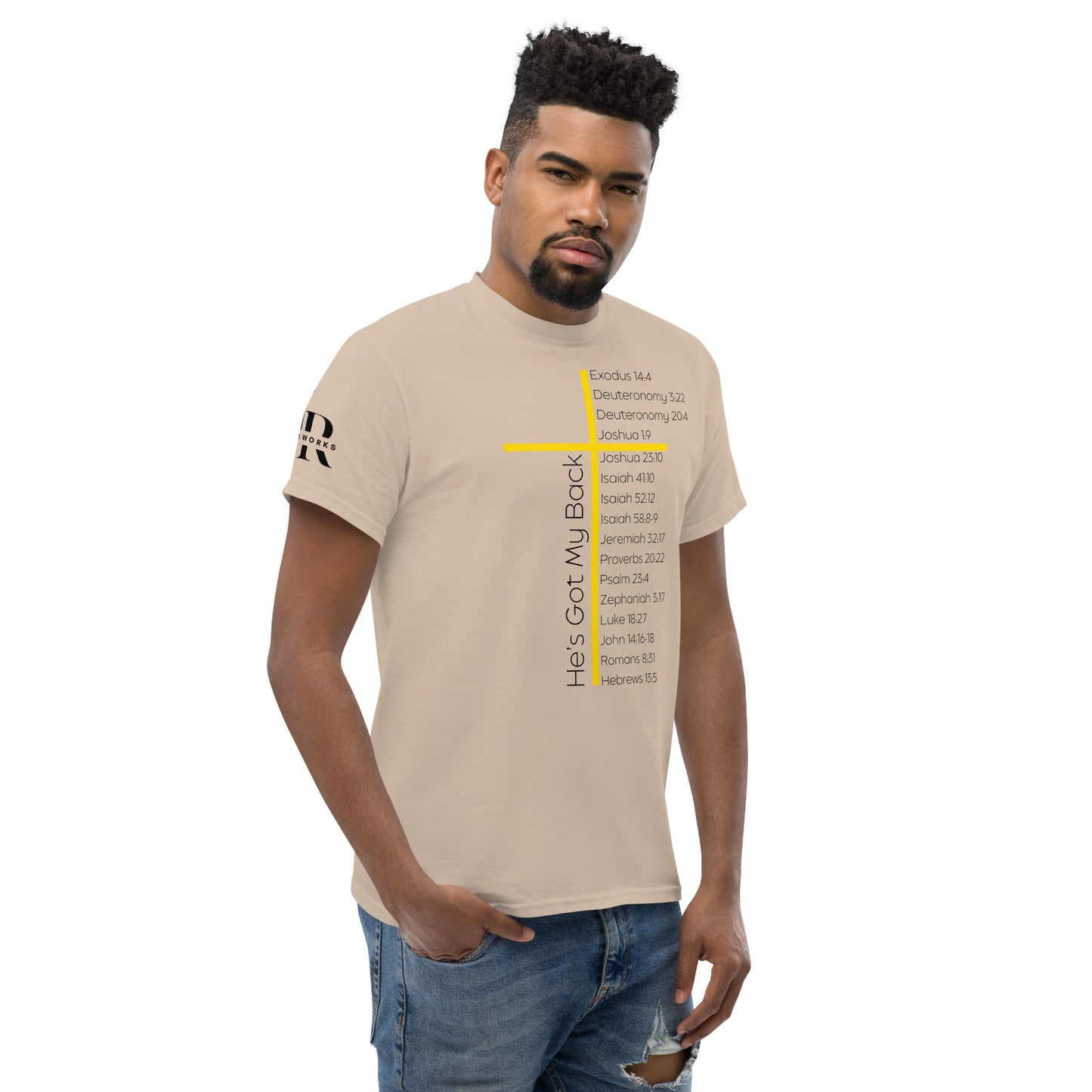 He's Got My Back Men's classic tee W/Black Print