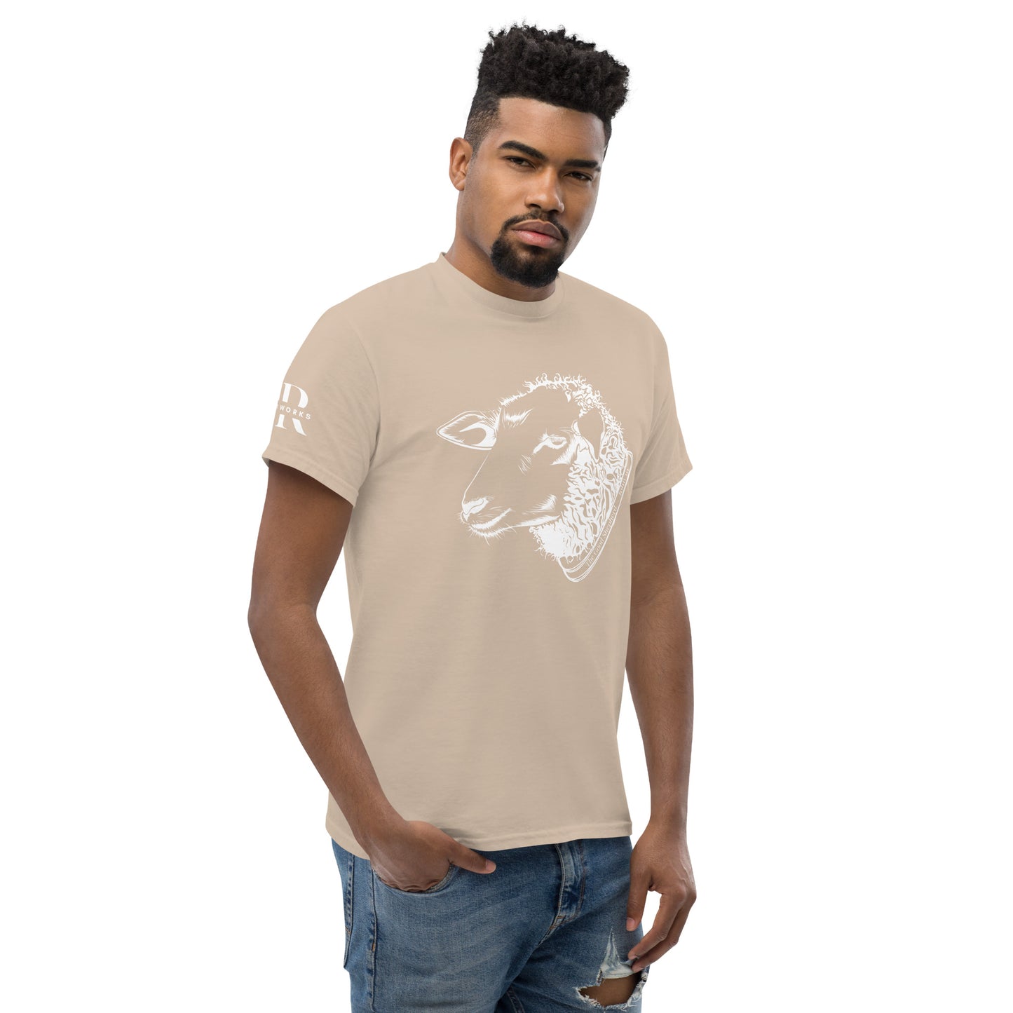 The Good Shepherd Men's classic tee W/White Print