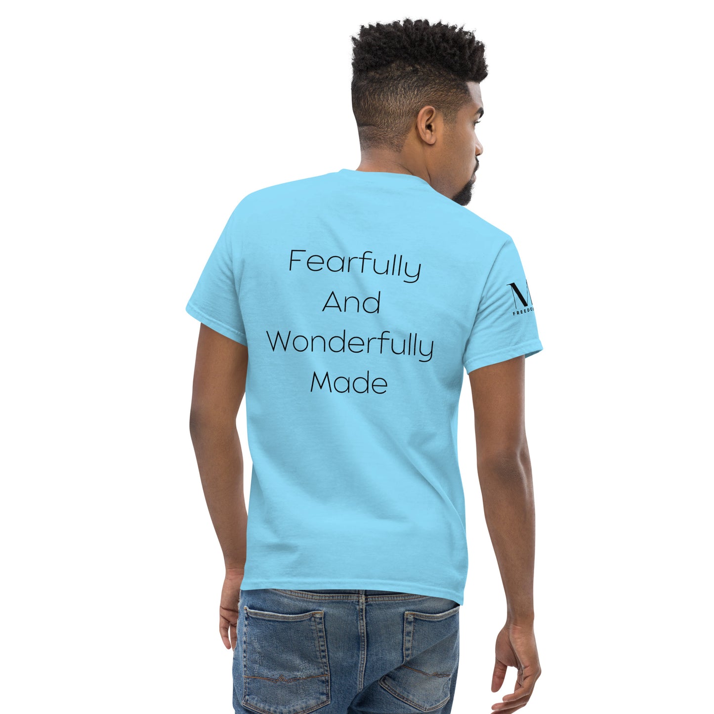 Fearfully And Wonderfully Made Men's classic tee W/Black Print