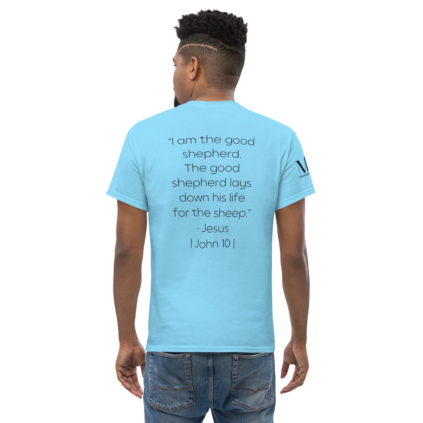 The Good Shepherd Men's classic tee W/Black Print