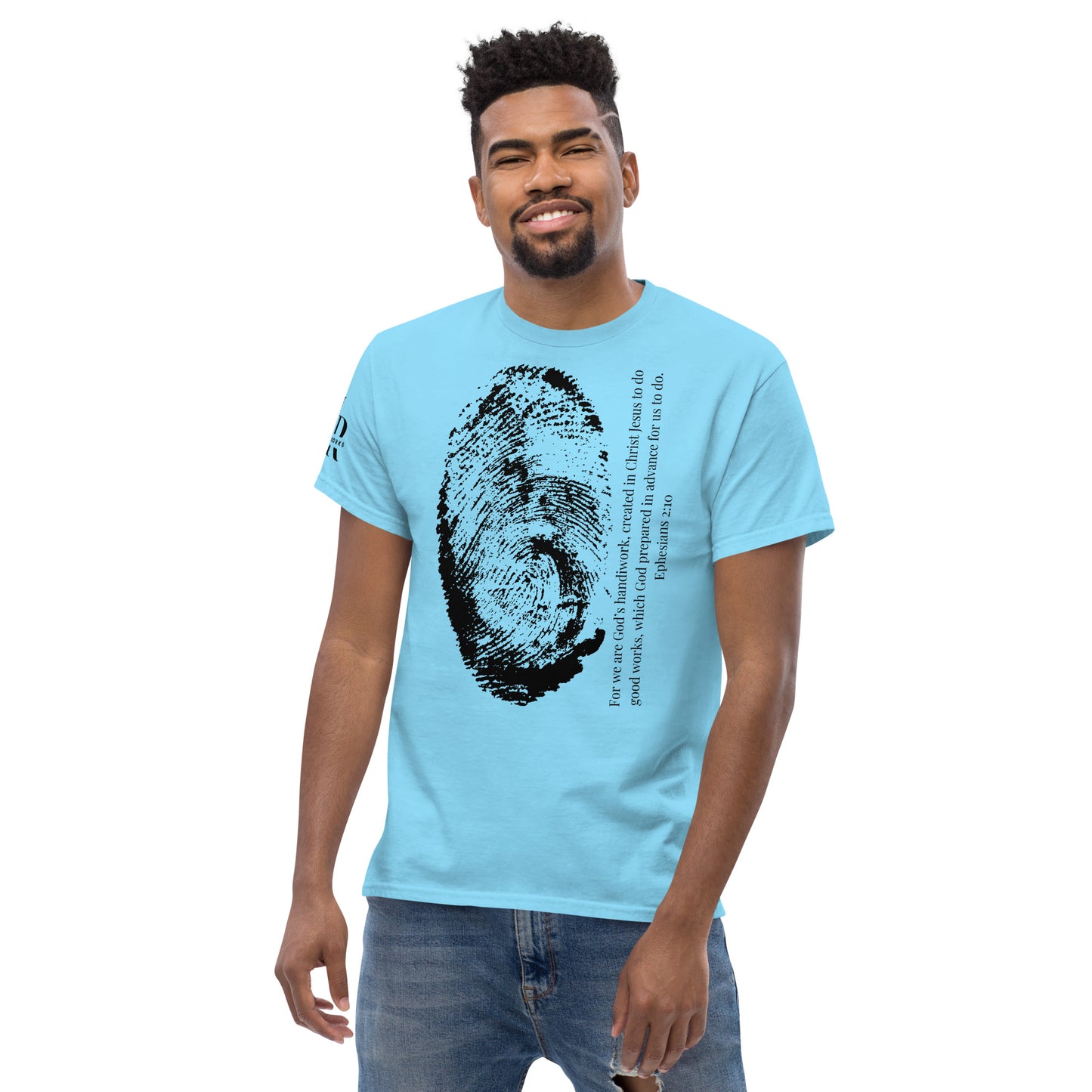Fearfully And Wonderfully Made Men's classic tee W/Black Print
