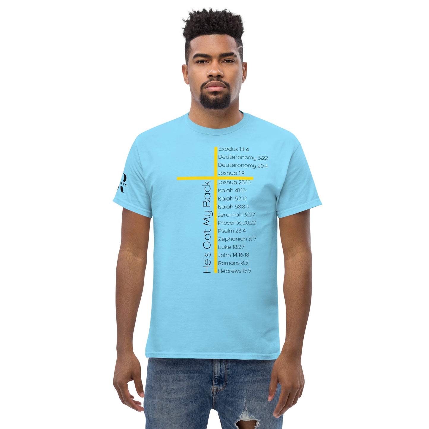 He's Got My Back Men's classic tee W/Black Print