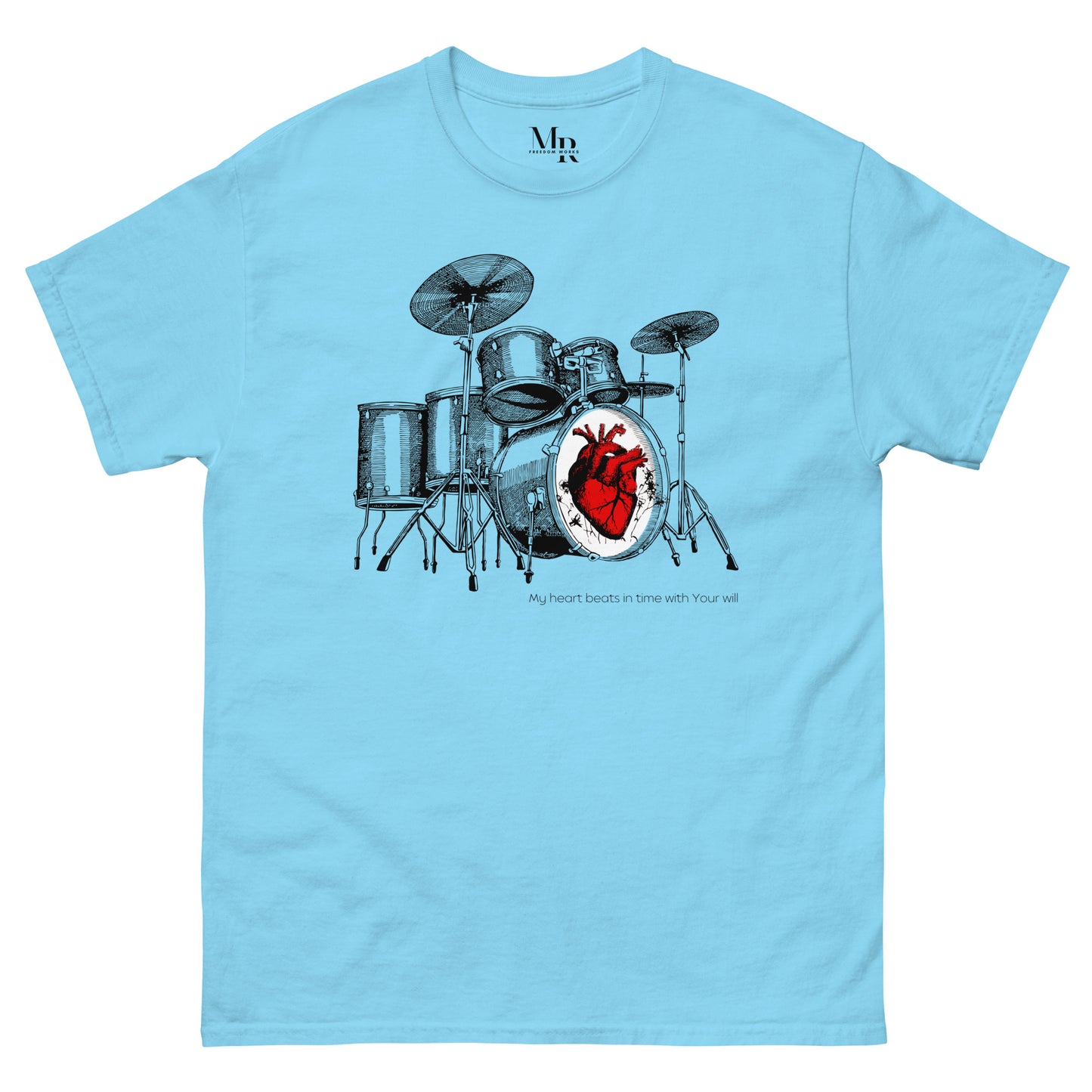 Heart Beats In Time Men's classic tee W/Black Print