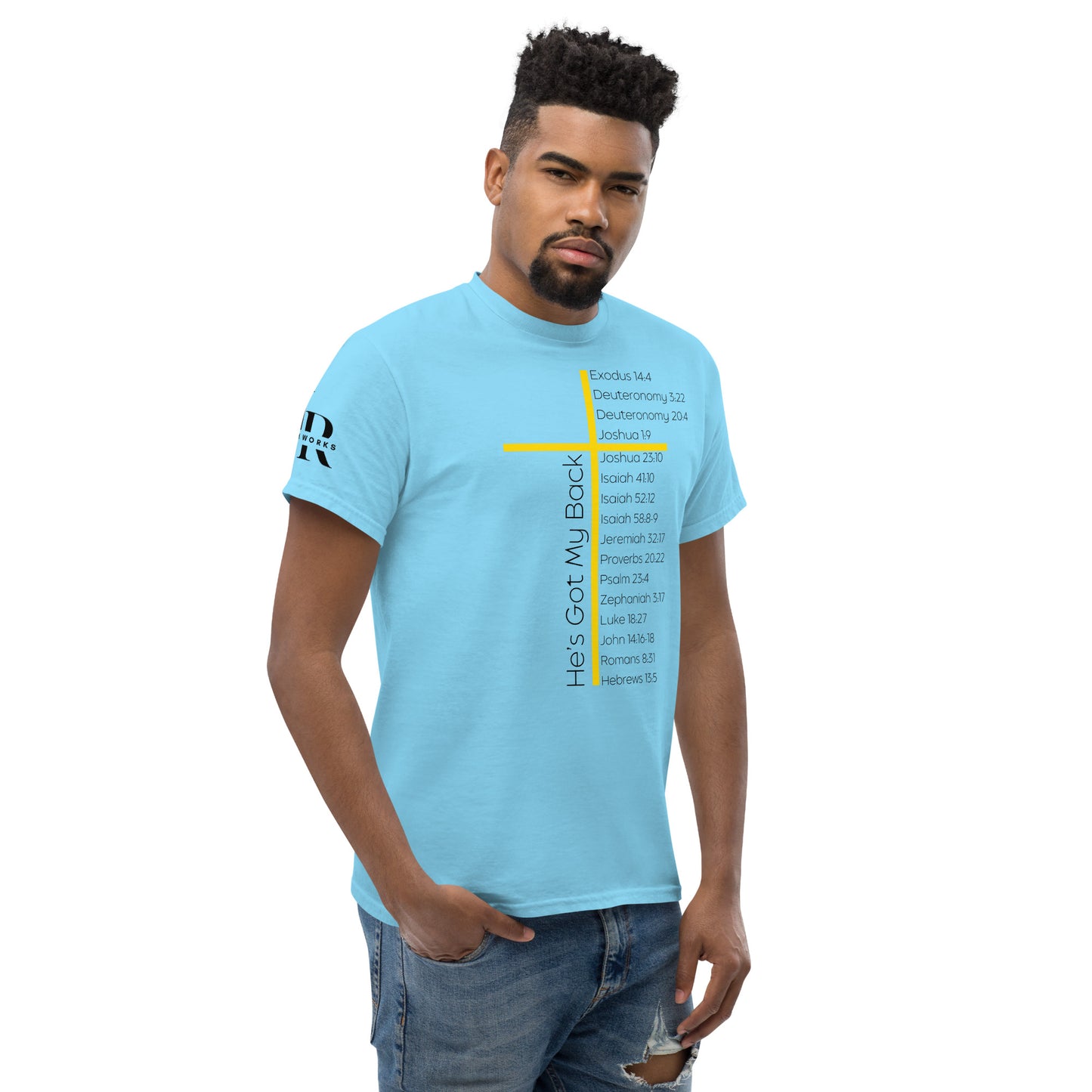 He's Got My Back Men's classic tee W/Black Print