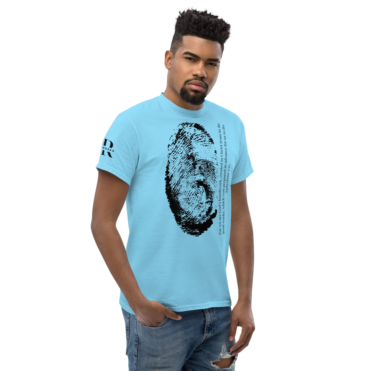 Fearfully And Wonderfully Made Men's classic tee W/Black Print