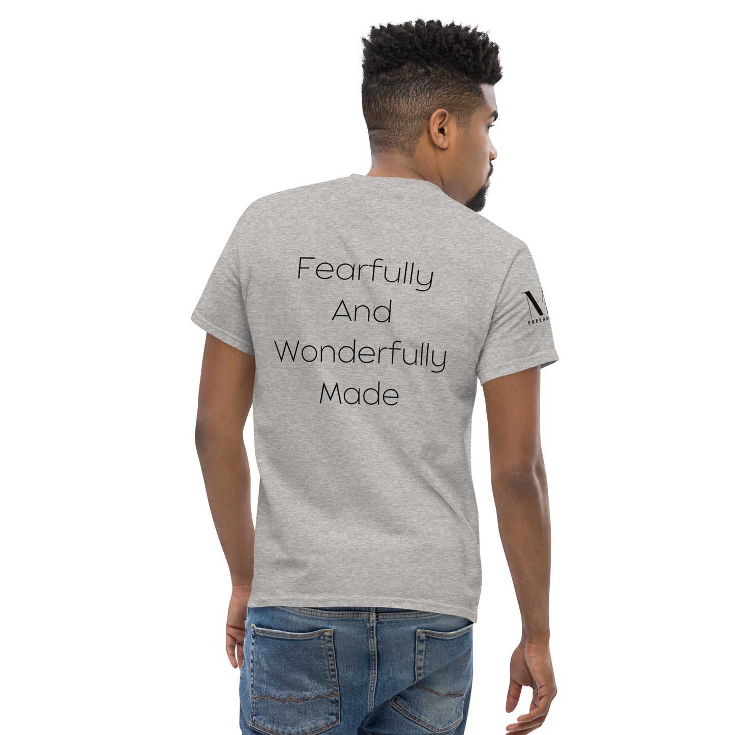 Fearfully And Wonderfully Made Men's classic tee W/Black Print