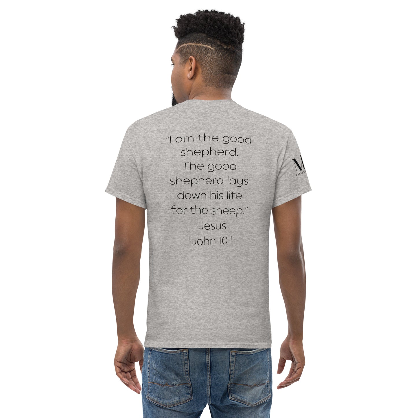 The Good Shepherd Men's classic tee W/Black Print