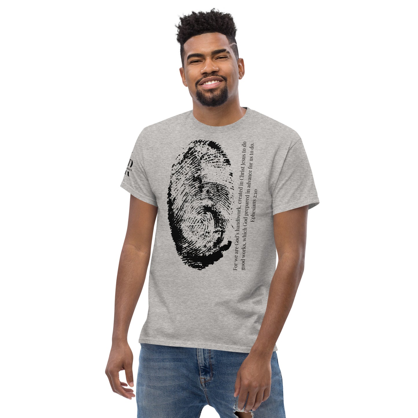 Fearfully And Wonderfully Made Men's classic tee W/Black Print