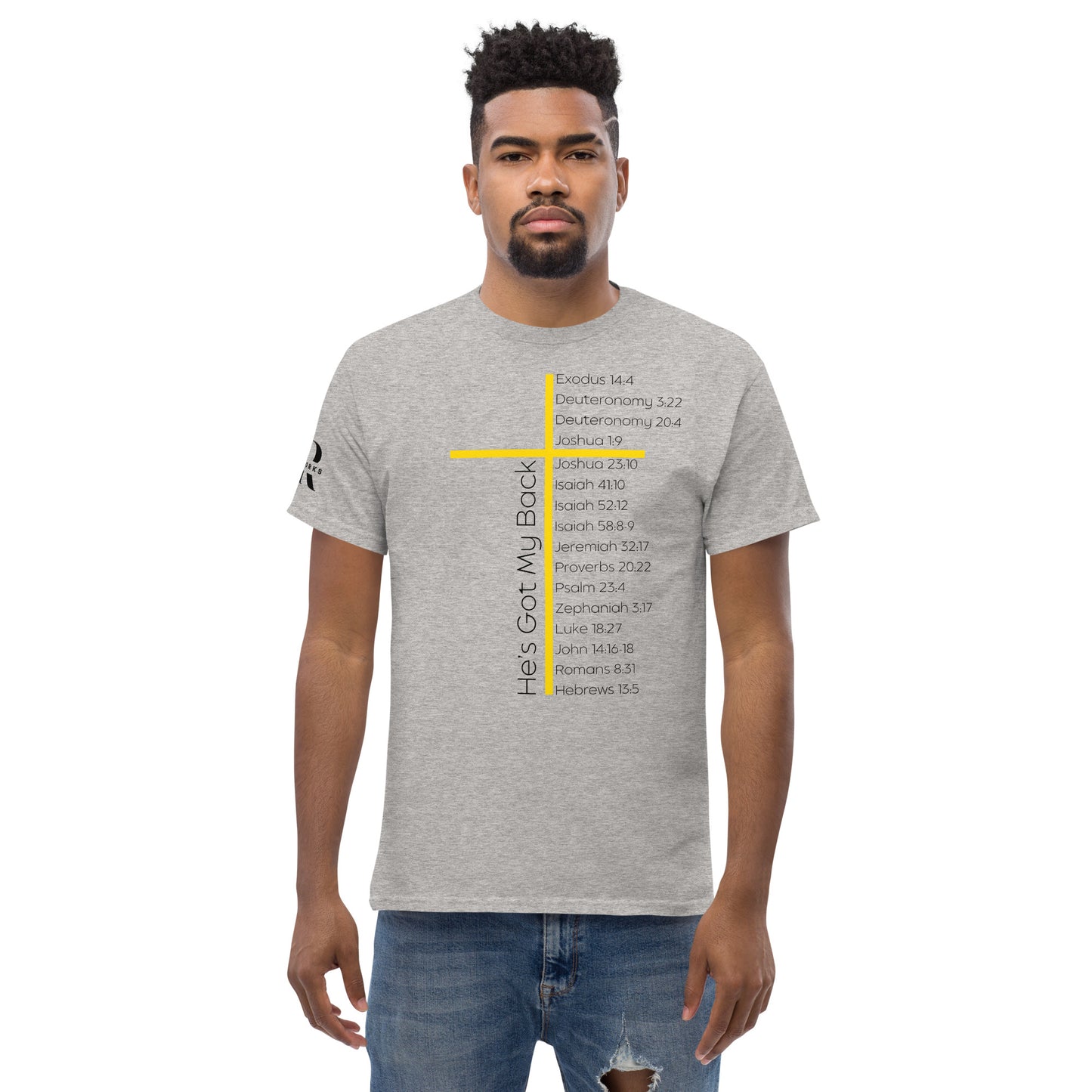 He's Got My Back Men's classic tee W/Black Print