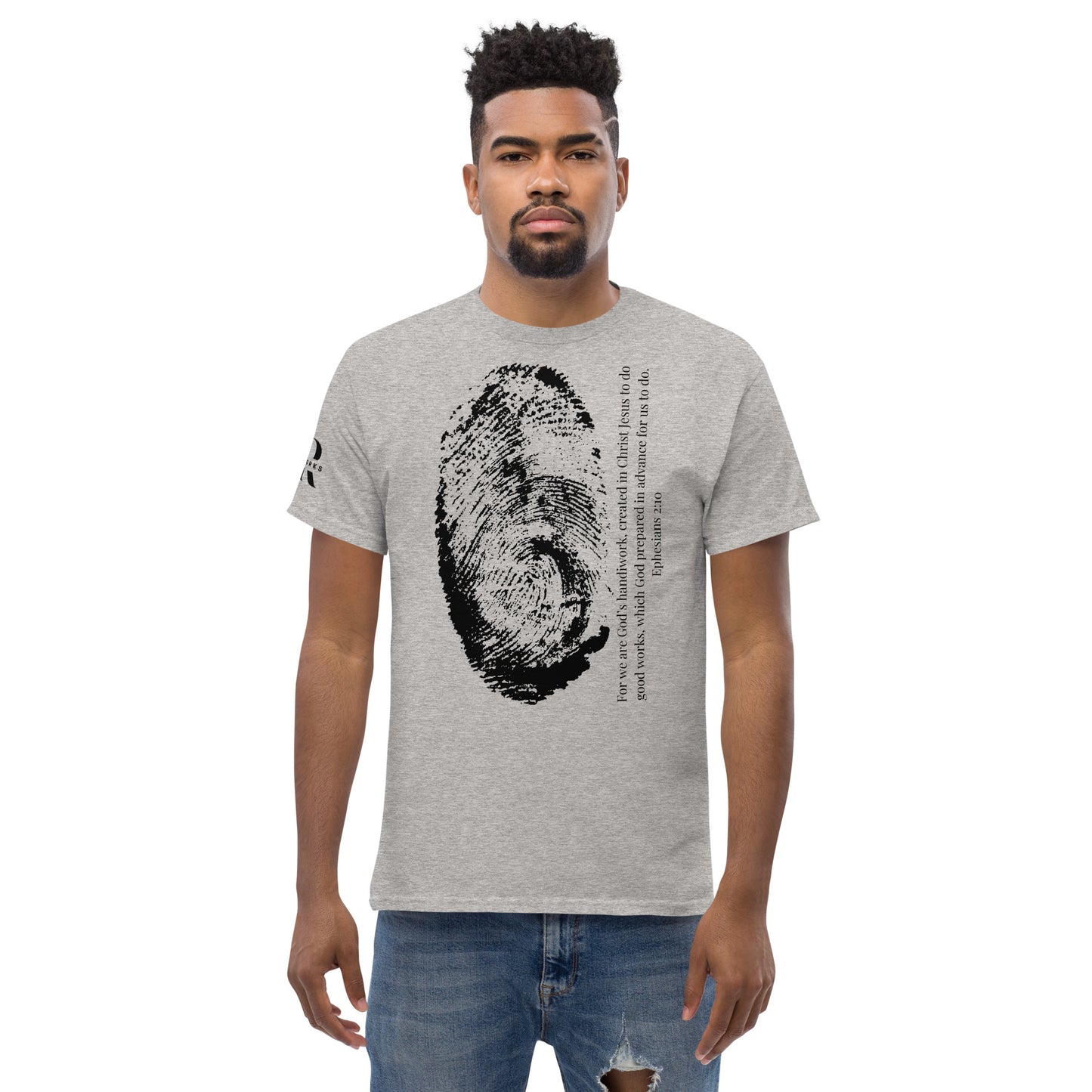 Fearfully And Wonderfully Made Men's classic tee W/Black Print