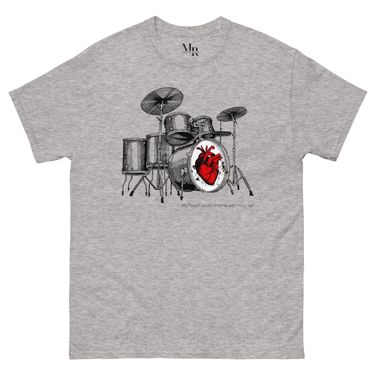Heart Beats In Time Men's classic tee W/Black Print