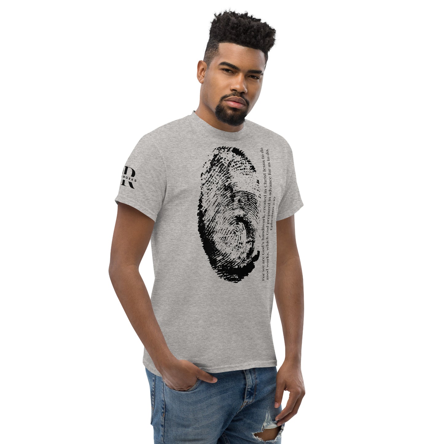 Fearfully And Wonderfully Made Men's classic tee W/Black Print