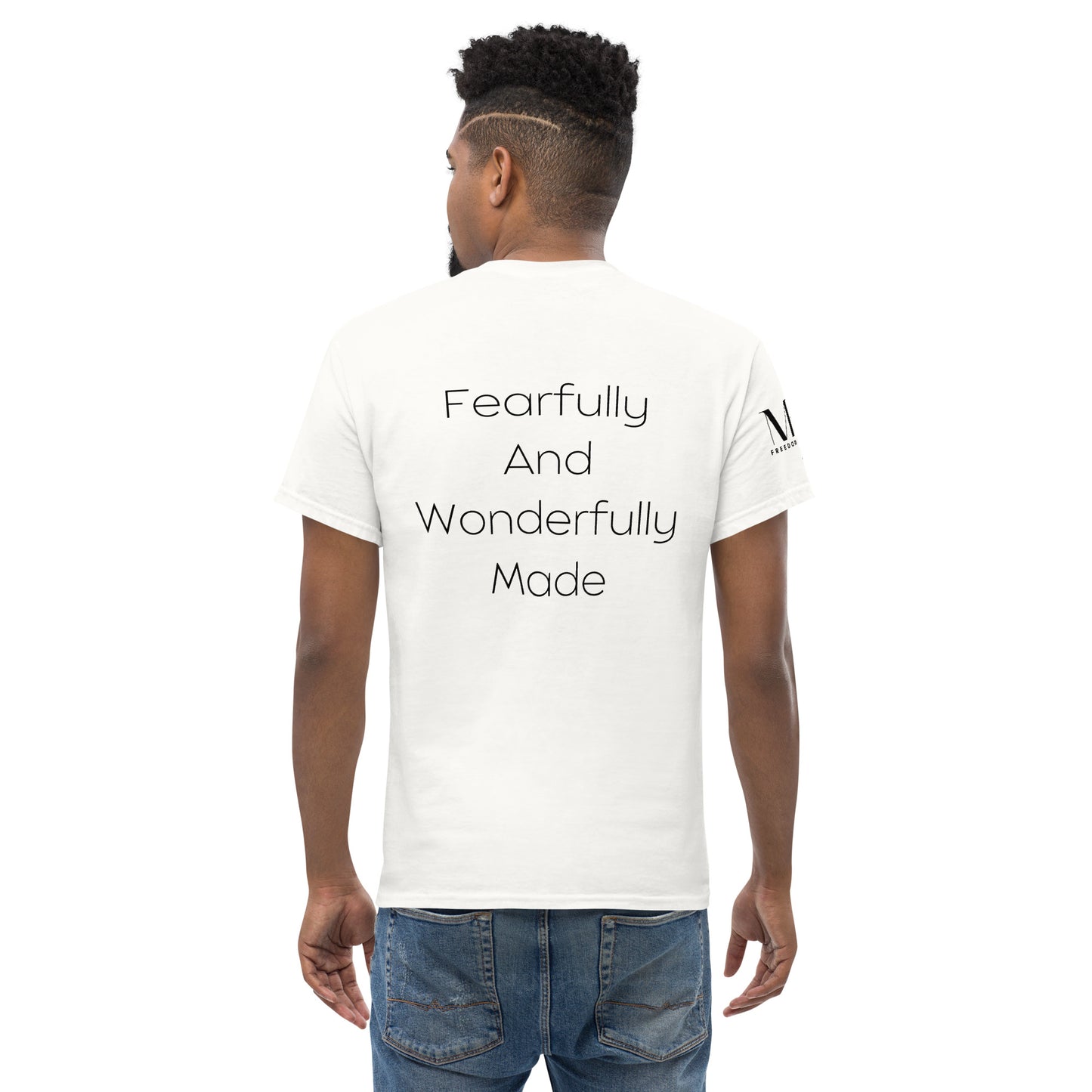 Fearfully And Wonderfully Made Men's classic tee W/Black Print