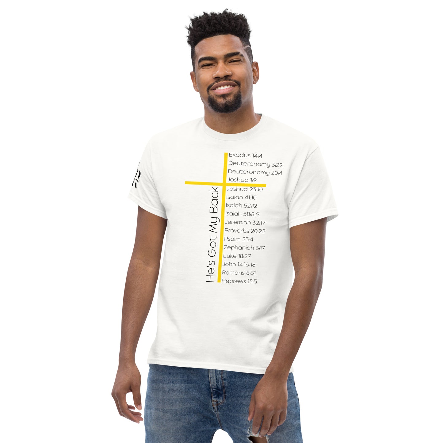 He's Got My Back Men's classic tee W/Black Print