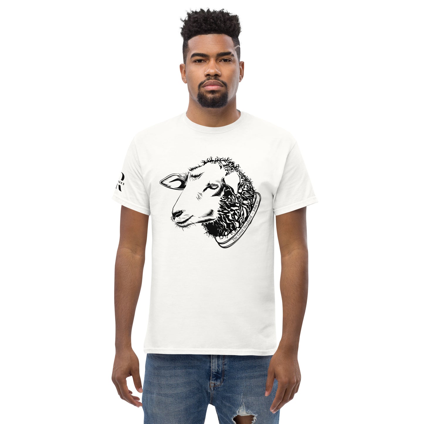 The Good Shepherd Men's classic tee W/Black Print
