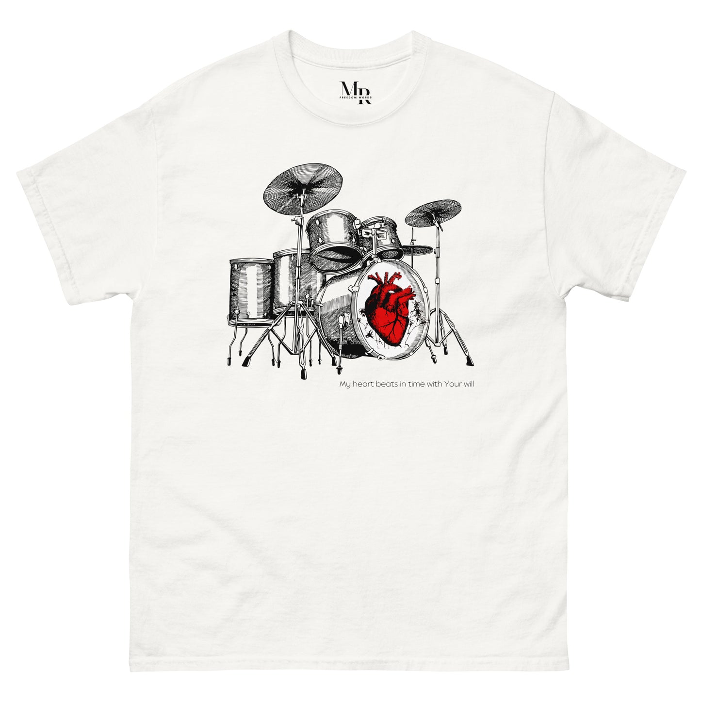 Heart Beats In Time Men's classic tee W/Black Print