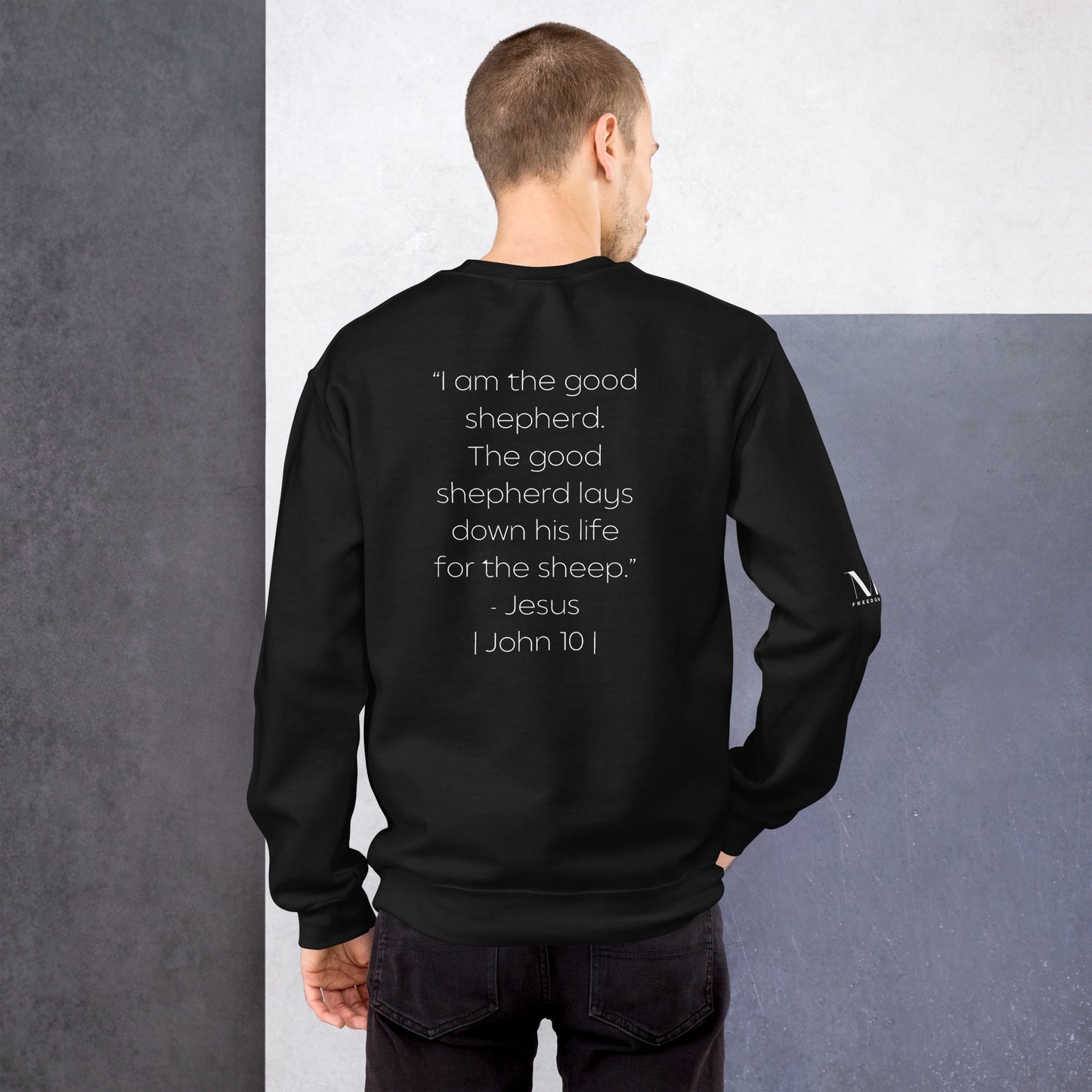 The Good Shepherd Unisex Sweatshirt W/White Print