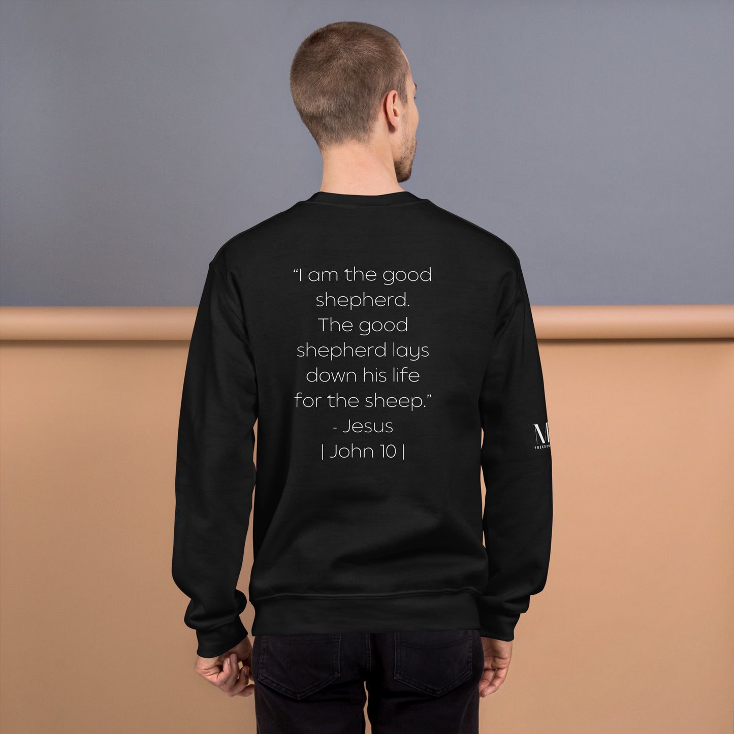 The Good Shepherd Unisex Sweatshirt W/White Print