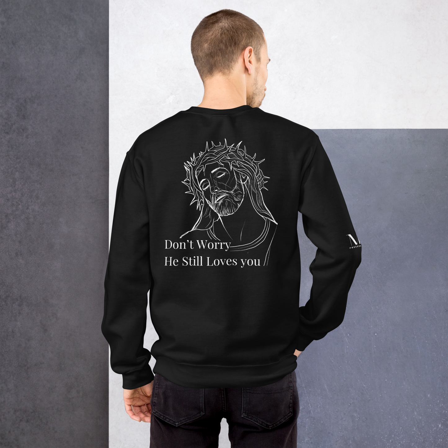 Romans 5:8 Unisex sweatshirt W/White Print