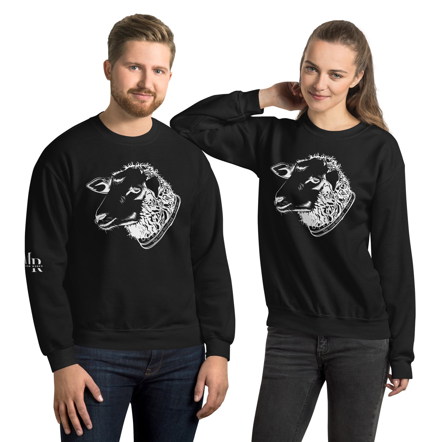 The Good Shepherd Unisex Sweatshirt W/White Print