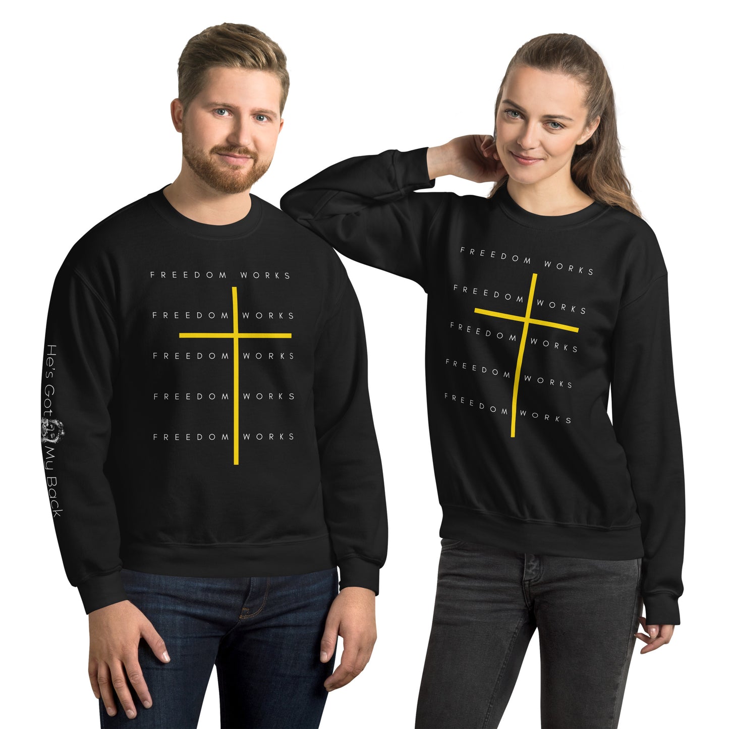 Freedom Works Unisex Sweatshirt W/White Print