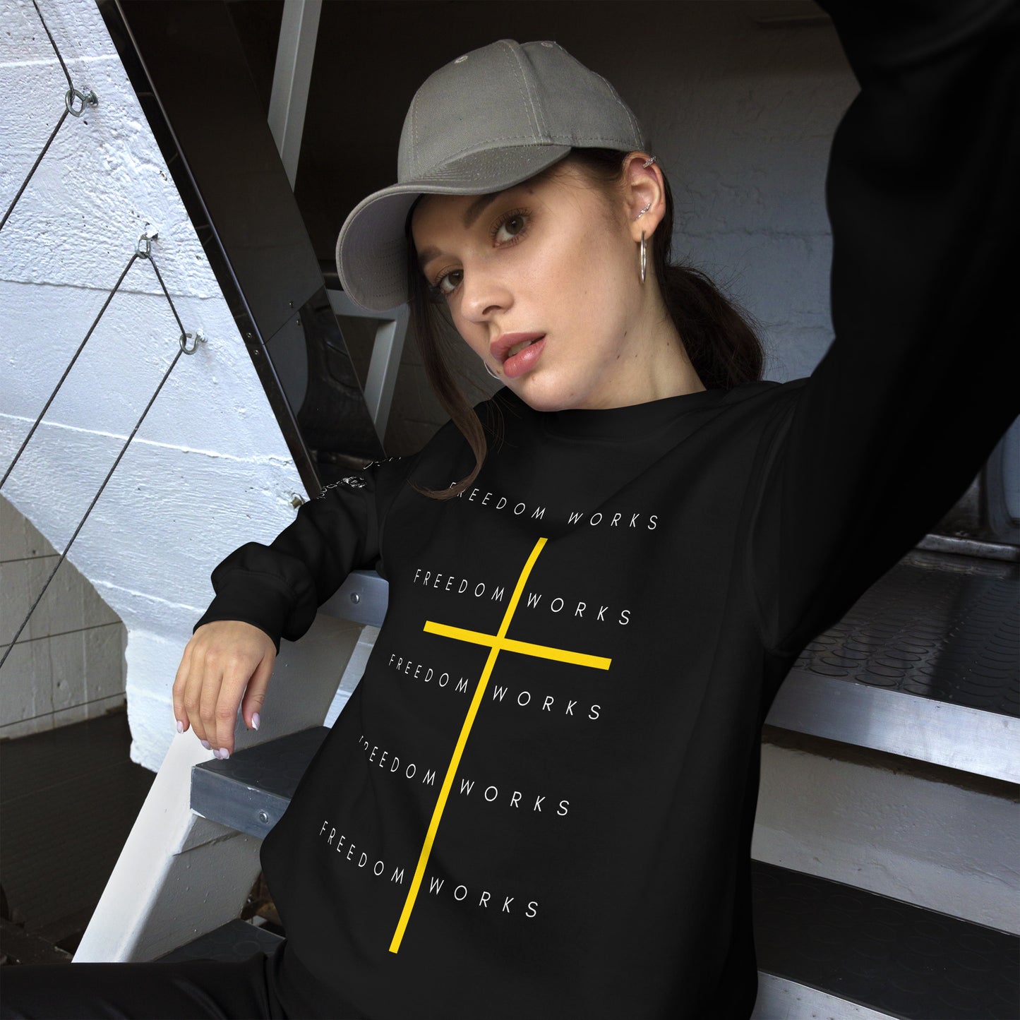 Freedom Works Unisex Sweatshirt W/White Print