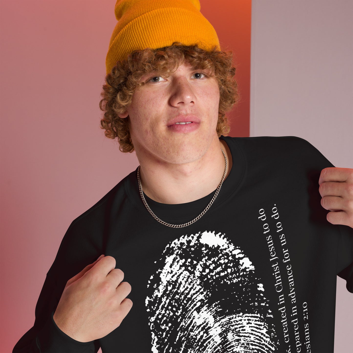 Fearfully And Wonderfully Made Unisex Sweatshirt W/White Print