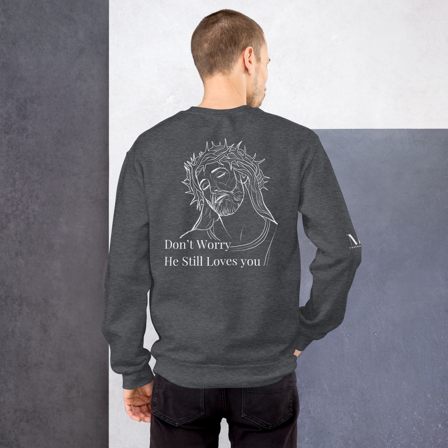 Romans 5:8 Unisex sweatshirt W/White Print