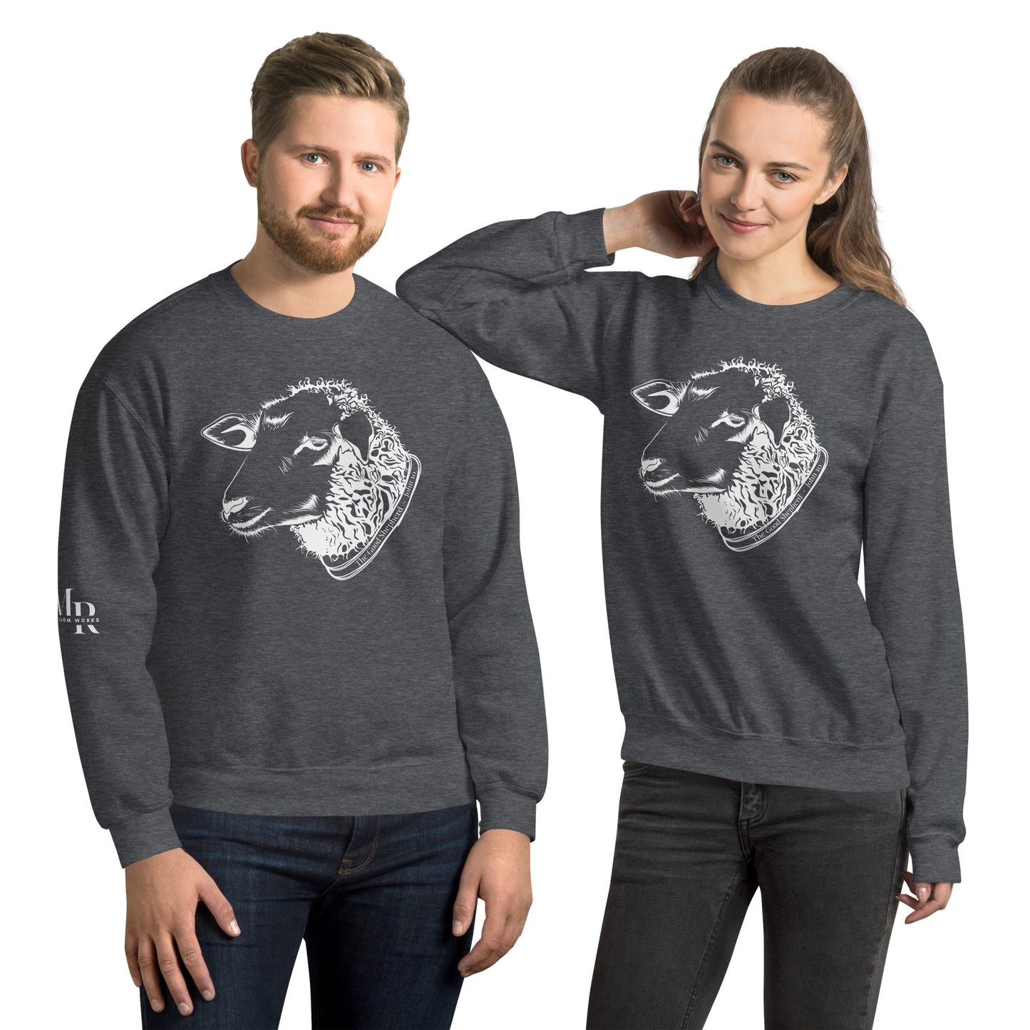 The Good Shepherd Unisex Sweatshirt W/White Print