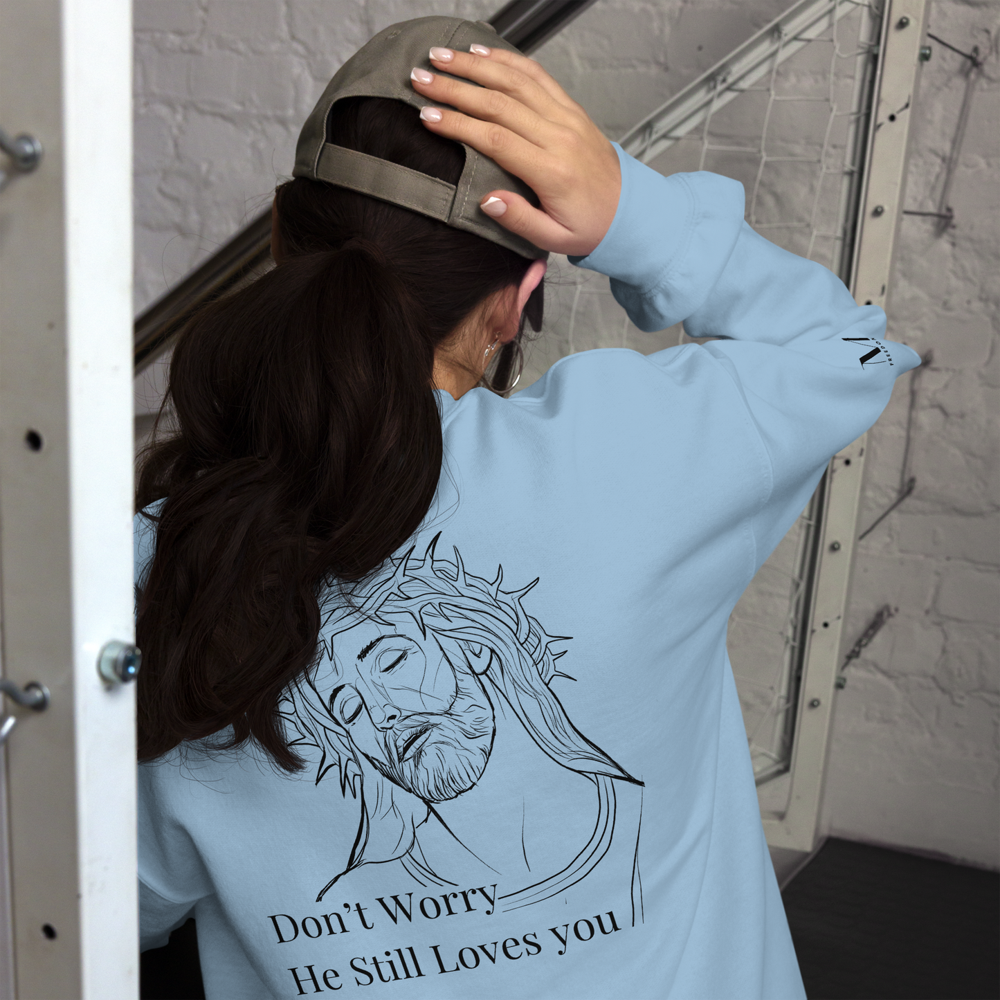 Romans 5:8 Unisex Sweatshirt W/Black Print