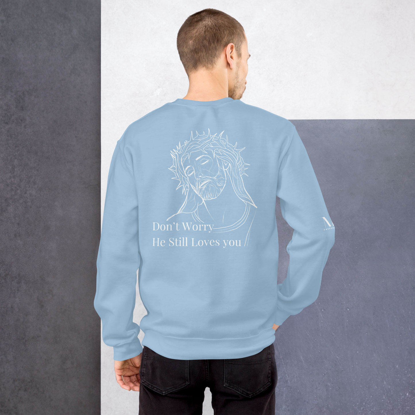 Romans 5:8 Unisex sweatshirt W/White Print