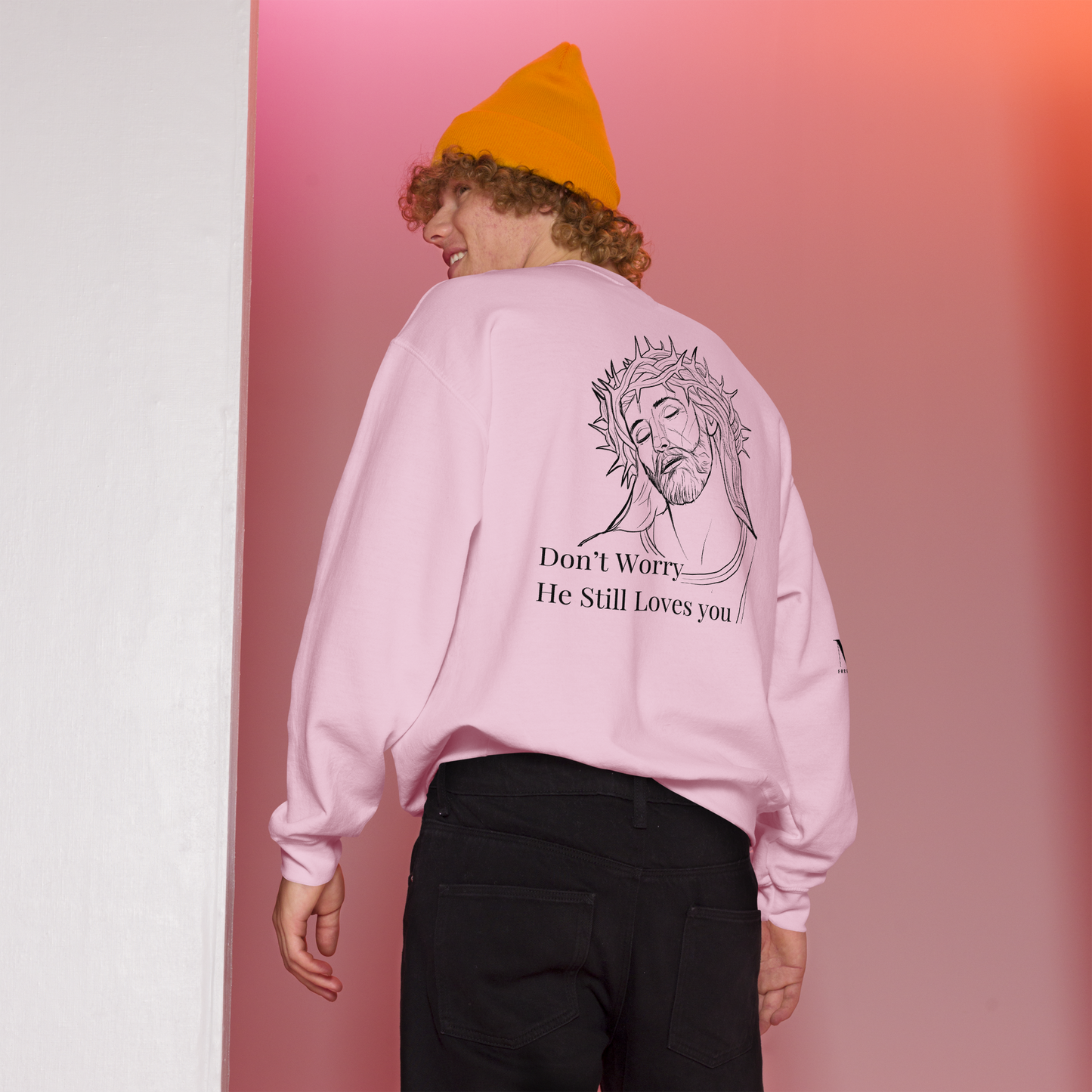 Romans 5:8 Unisex Sweatshirt W/Black Print