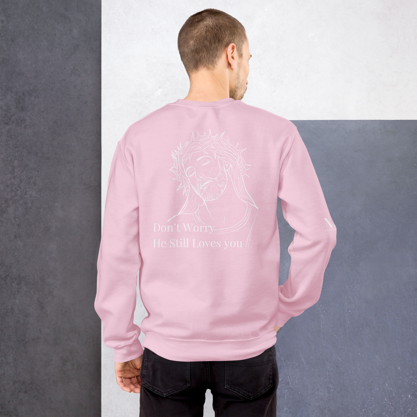 Romans 5:8 Unisex sweatshirt W/White Print