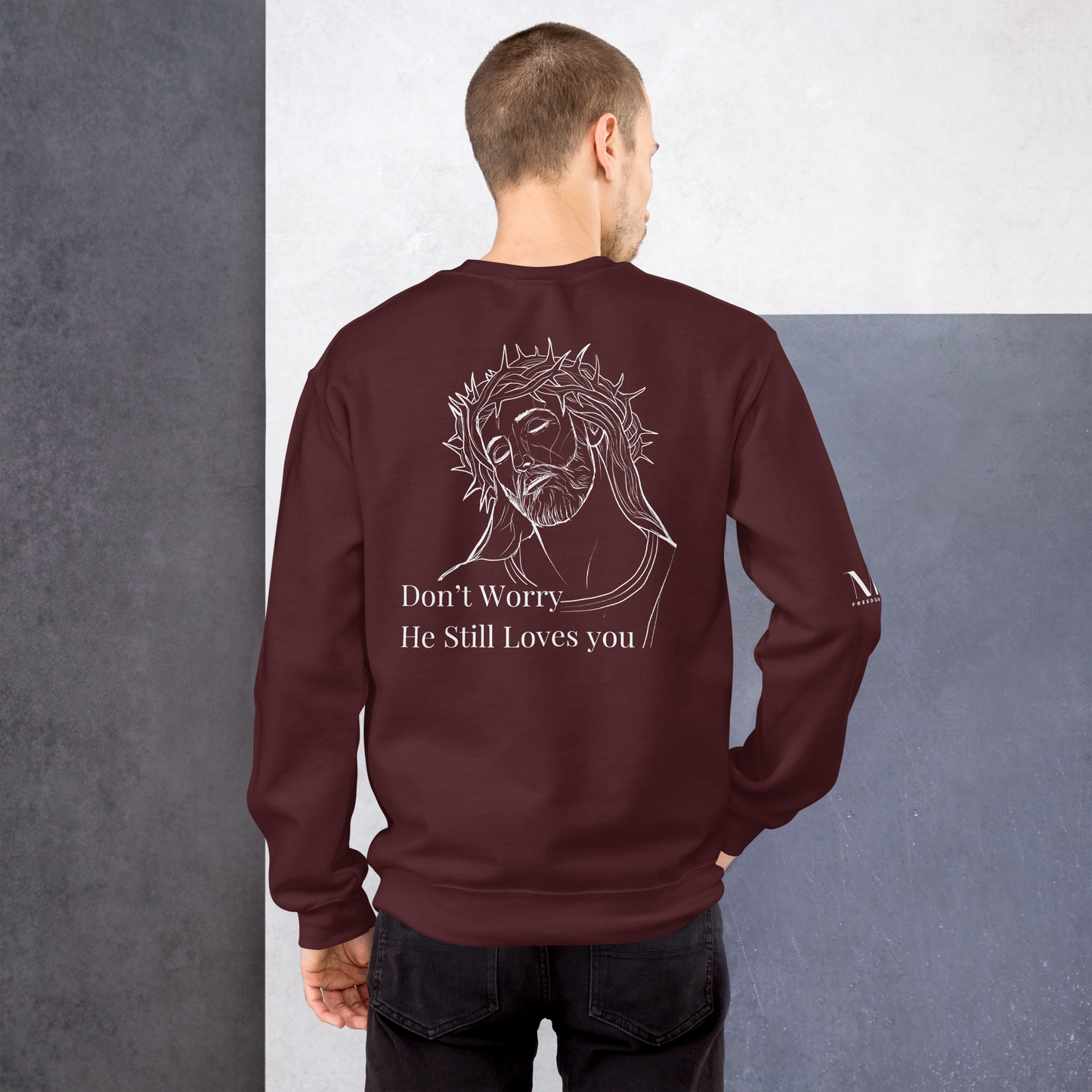 Romans 5:8 Unisex sweatshirt W/White Print
