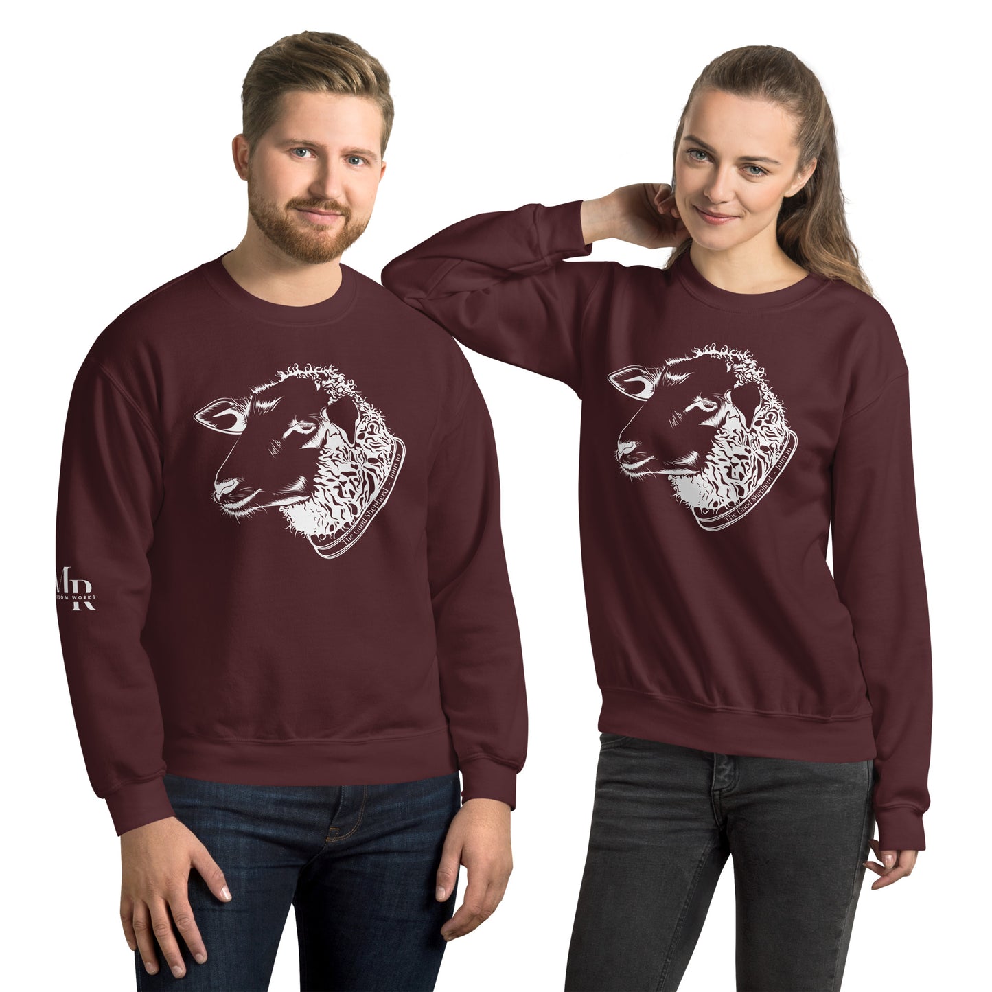 The Good Shepherd Unisex Sweatshirt W/White Print