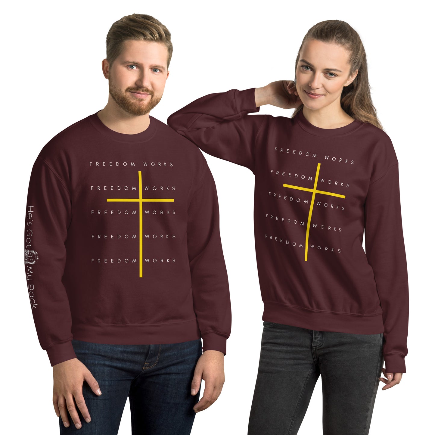 Freedom Works Unisex Sweatshirt W/White Print