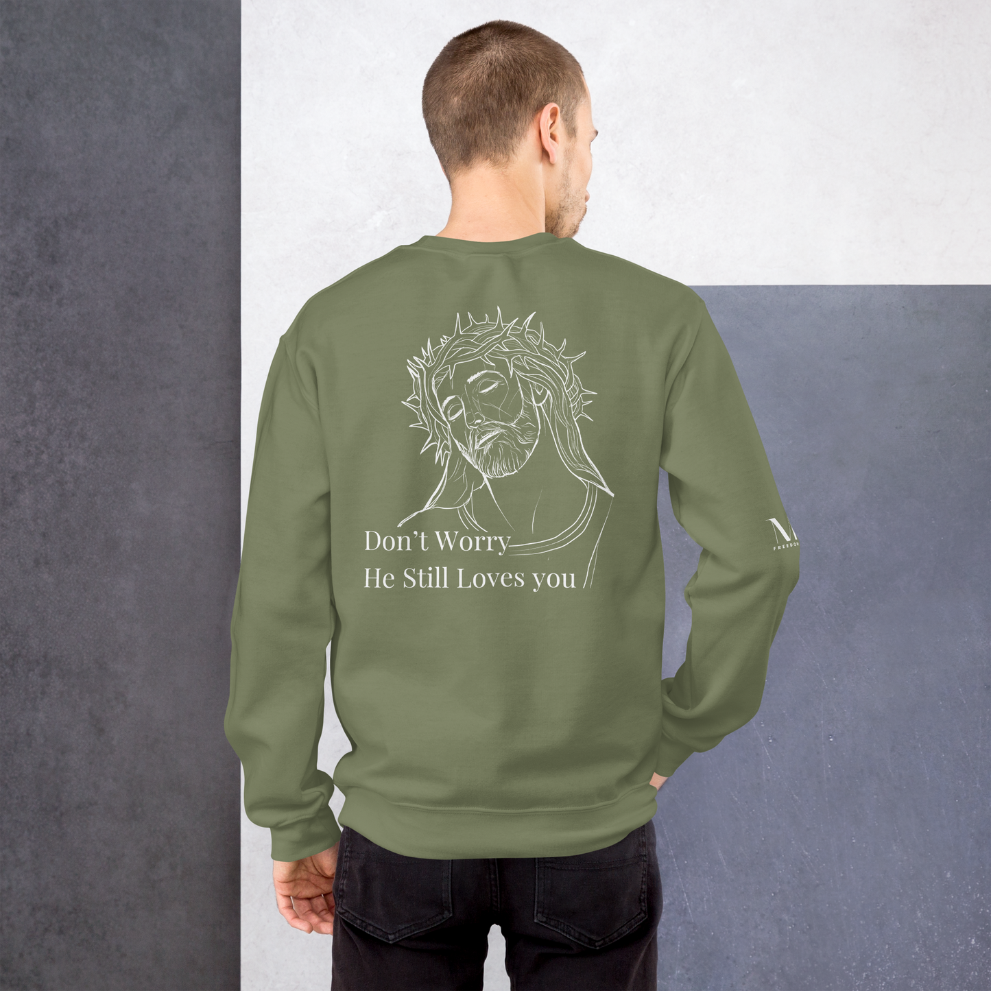 Romans 5:8 Unisex sweatshirt W/White Print