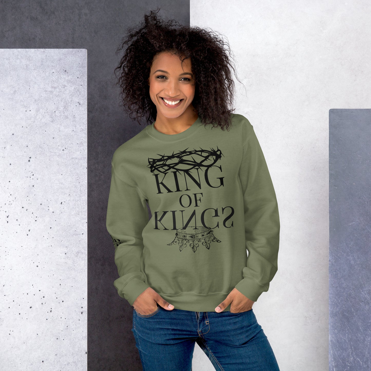 King of kings Unisex Sweatshirt W/Black Print