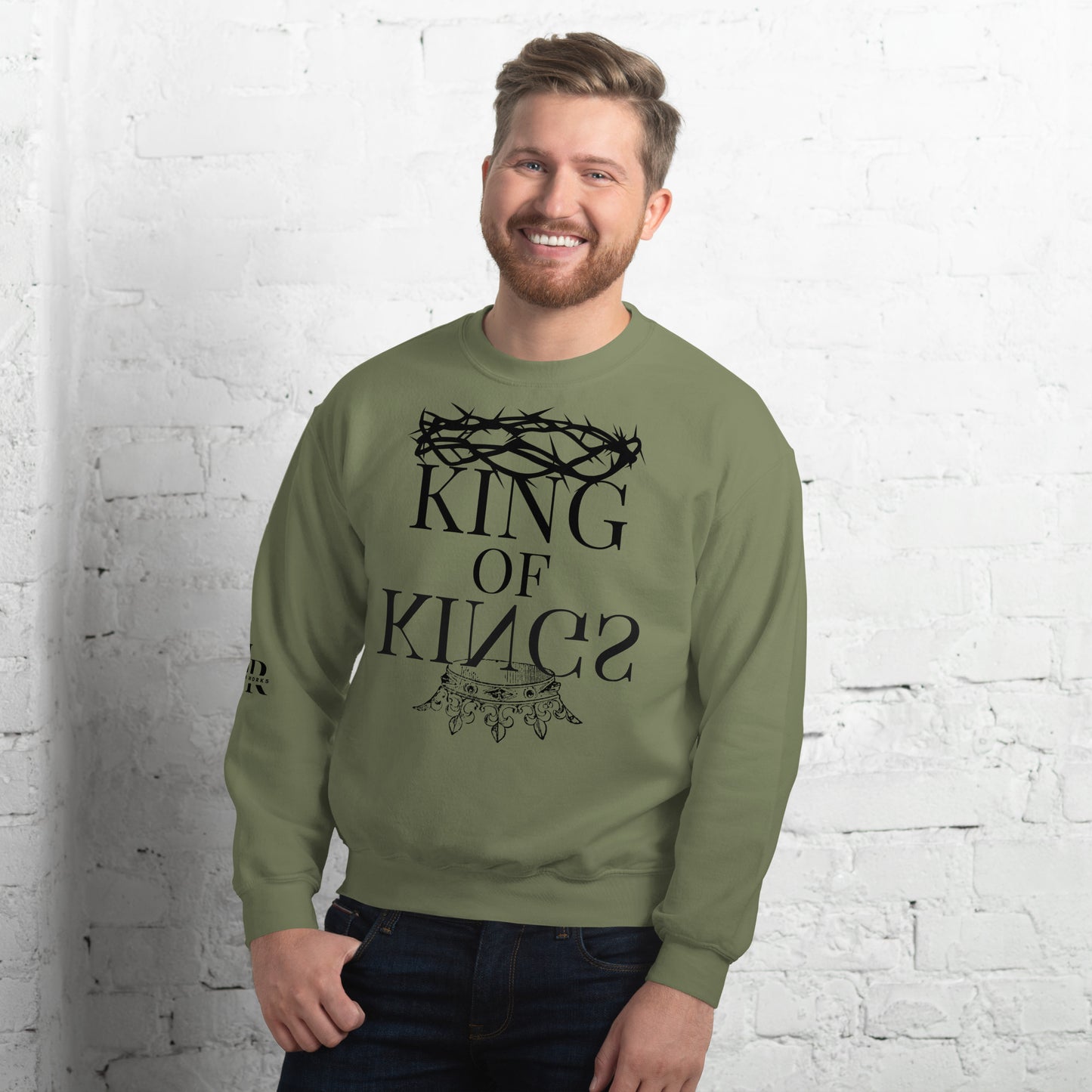 King of kings Unisex Sweatshirt W/Black Print