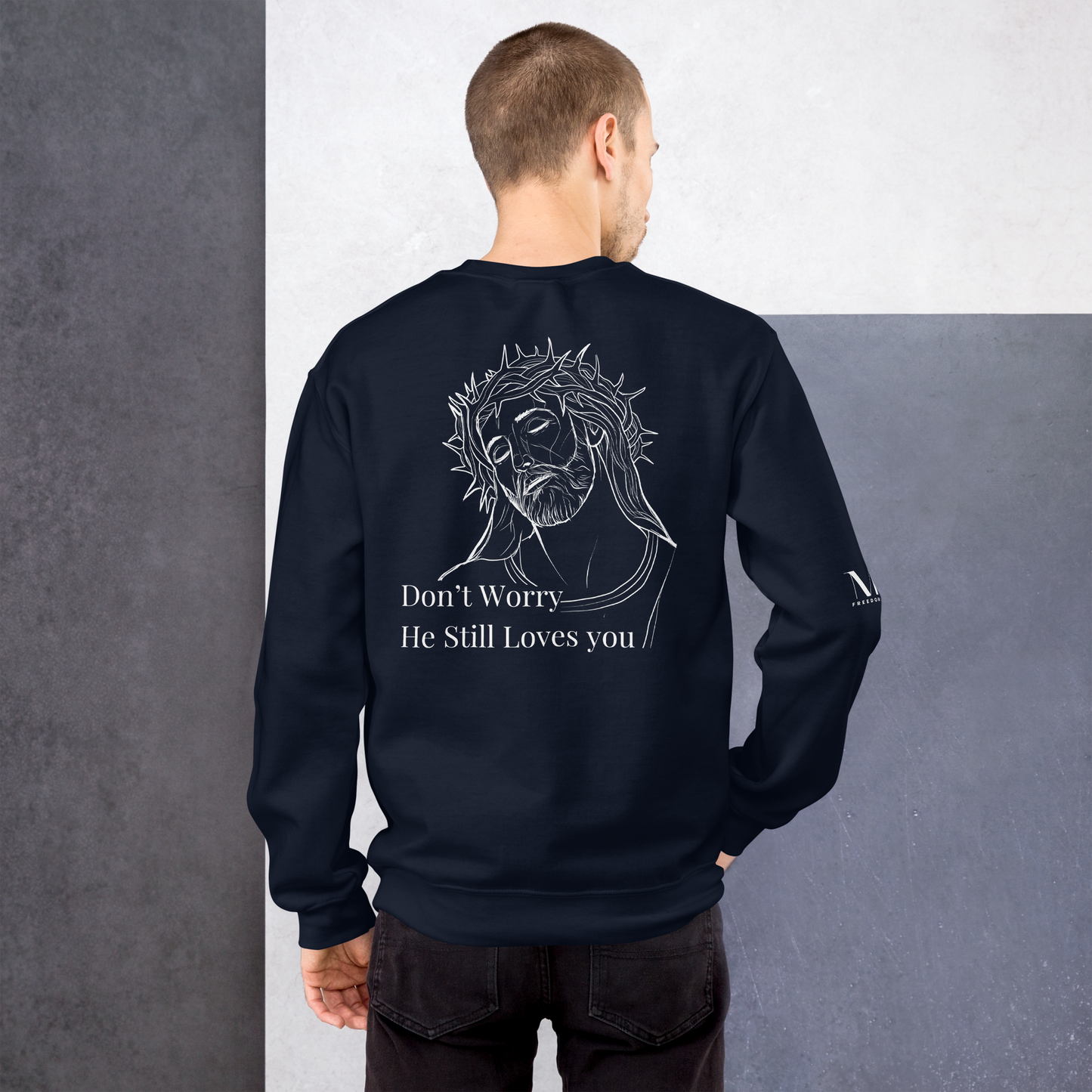 Romans 5:8 Unisex sweatshirt W/White Print