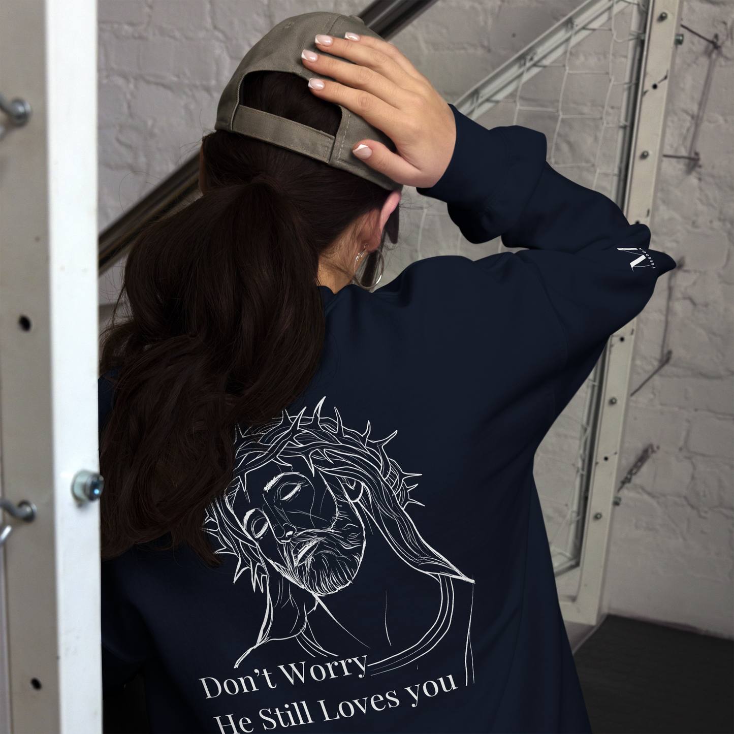 Romans 5:8 Unisex sweatshirt W/White Print